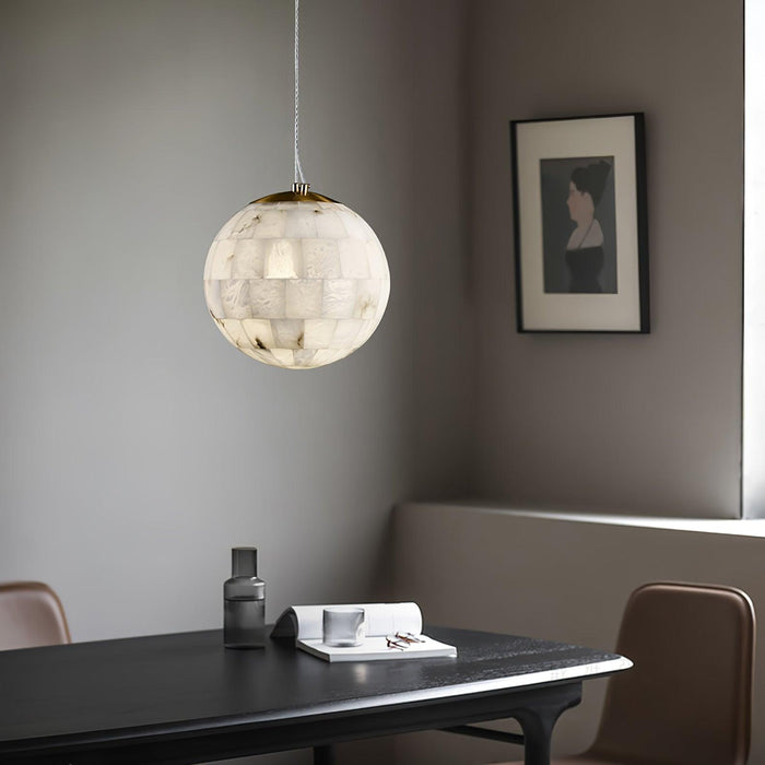 Alabaster Ball Pendant Light.