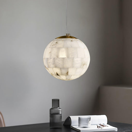 Alabaster Ball Pendant Light.