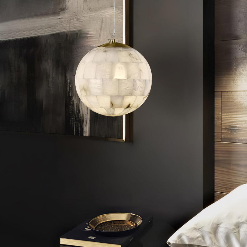 Alabaster Ball Pendant Light-DWHOME