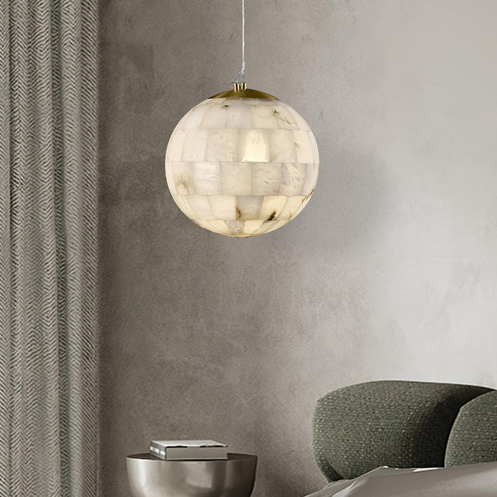 Alabaster Ball Pendant Light.