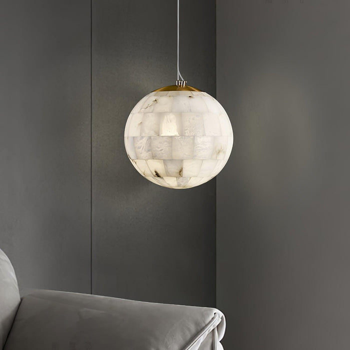 Alabaster Ball Pendant Light.