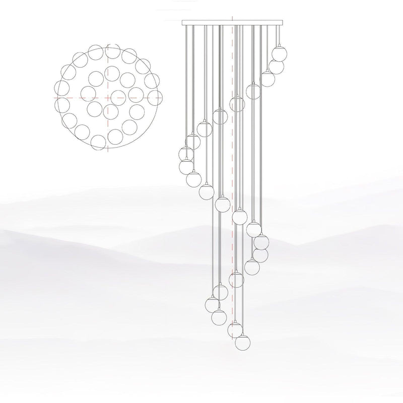 Alabaster Balls Cluster Chandelier-DWHOME