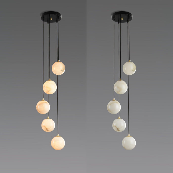 Alabaster Balls Cluster Chandelier.