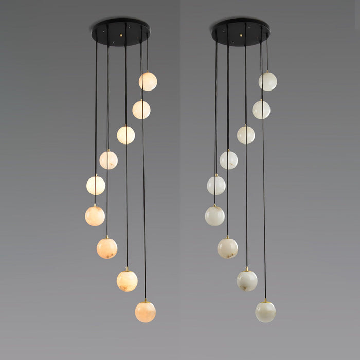 Alabaster Balls Cluster Chandelier.