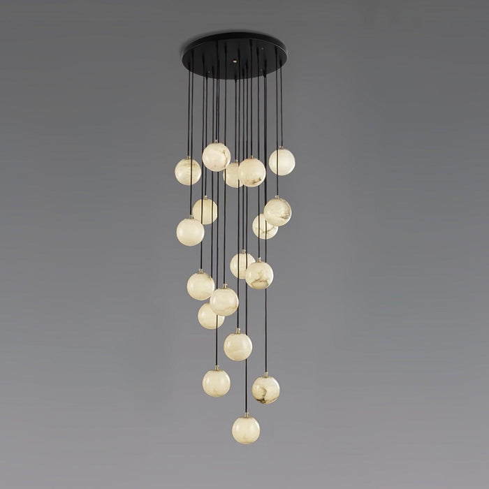 Alabaster Balls Cluster Chandelier.