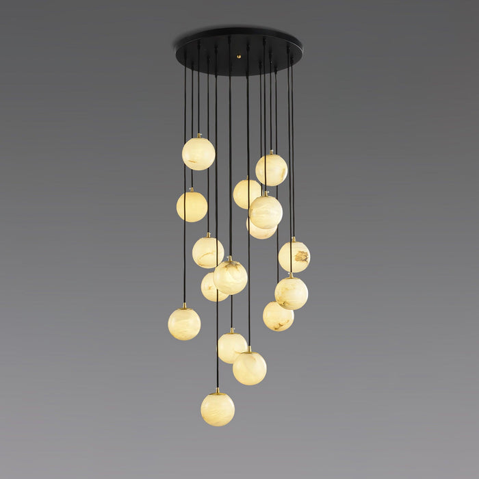 Alabaster Balls Cluster Chandelier.