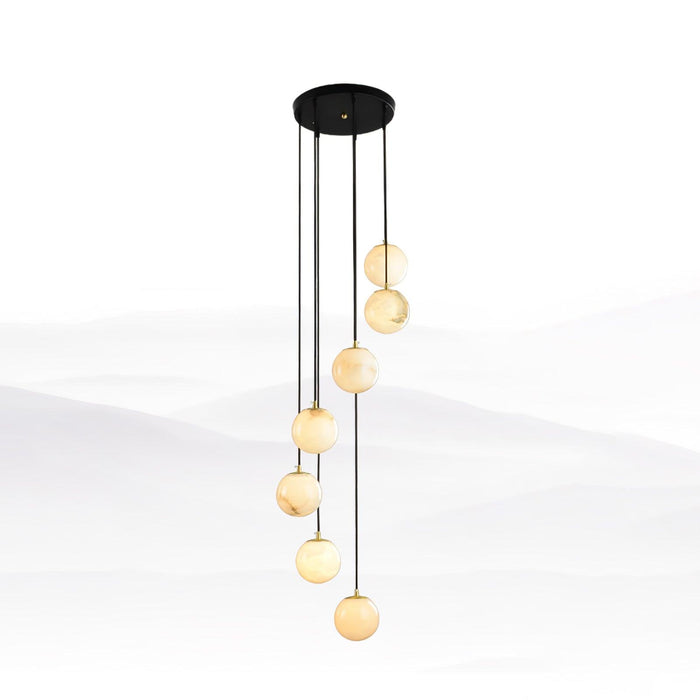 Alabaster Balls Cluster Chandelier - Vakkerlight