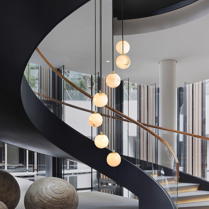 Alabaster Balls Cluster Chandelier-DWHOME