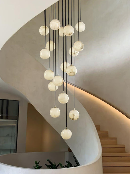 Alabaster Balls Cluster Chandelier.