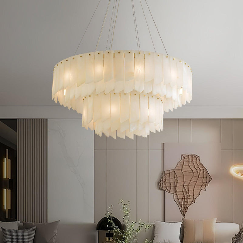 Alabaster Cascade Tiered Chandelier-DWHOME