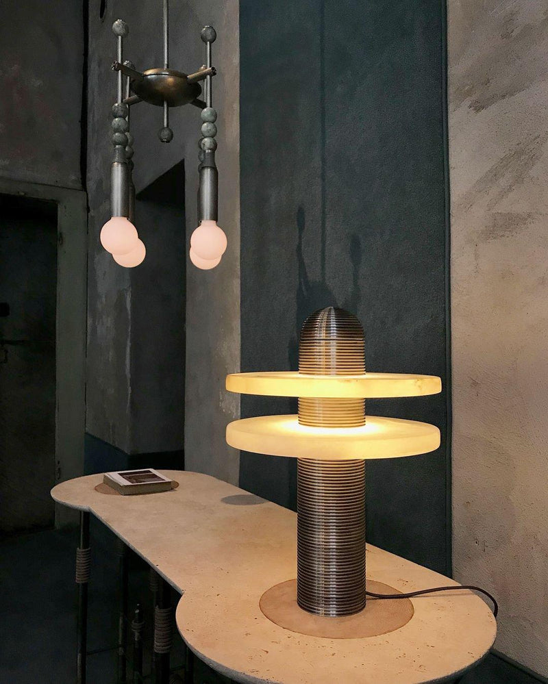 Alabaster Comet Table Lamp-DWHOME
