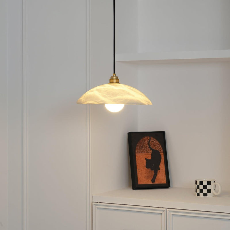 Alabaster Dome Pendant Lamp-DWHOME