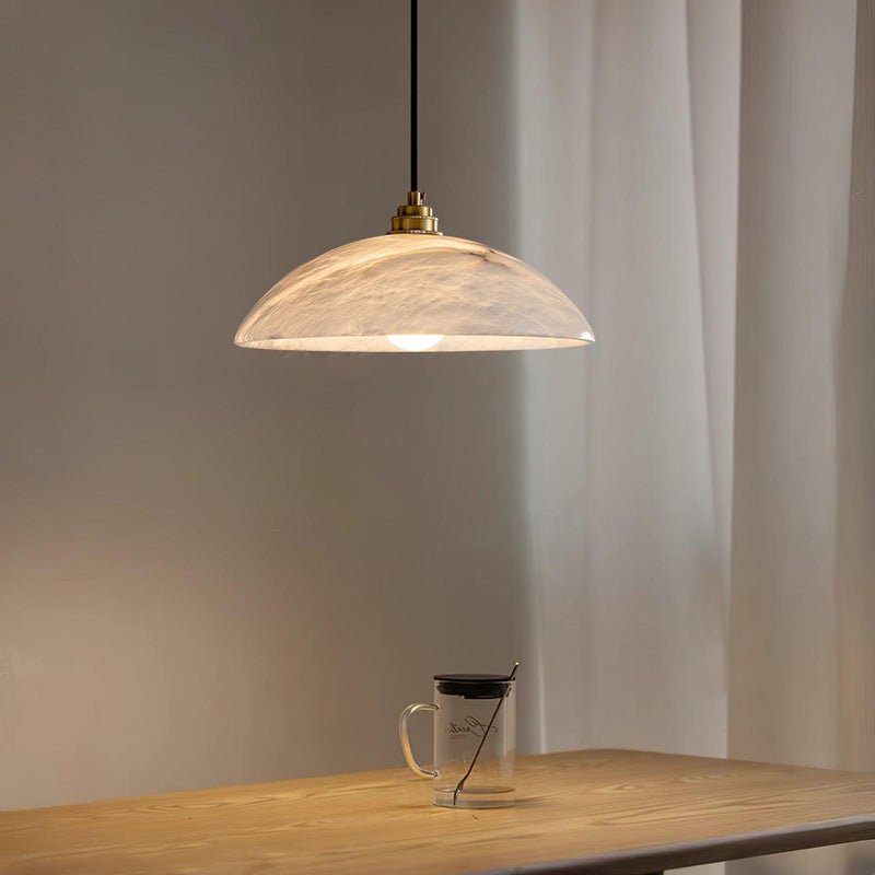 Alabaster Dome Pendant Lamp-DWHOME