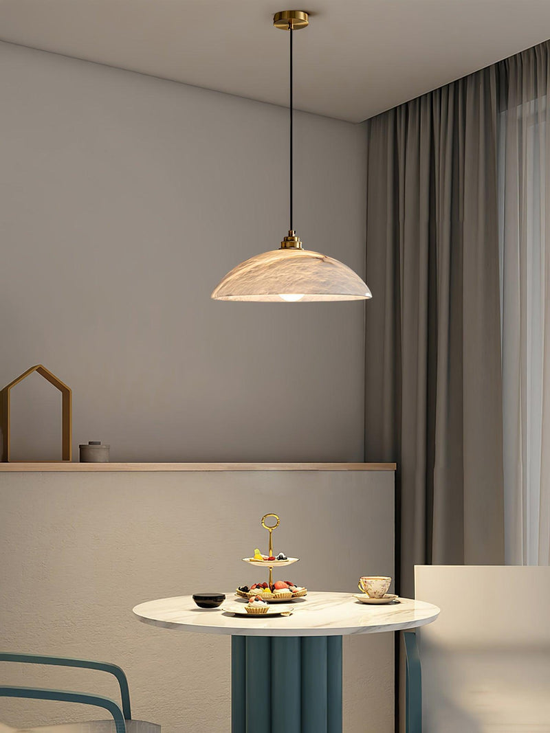 Alabaster Dome Pendant Lamp-DWHOME