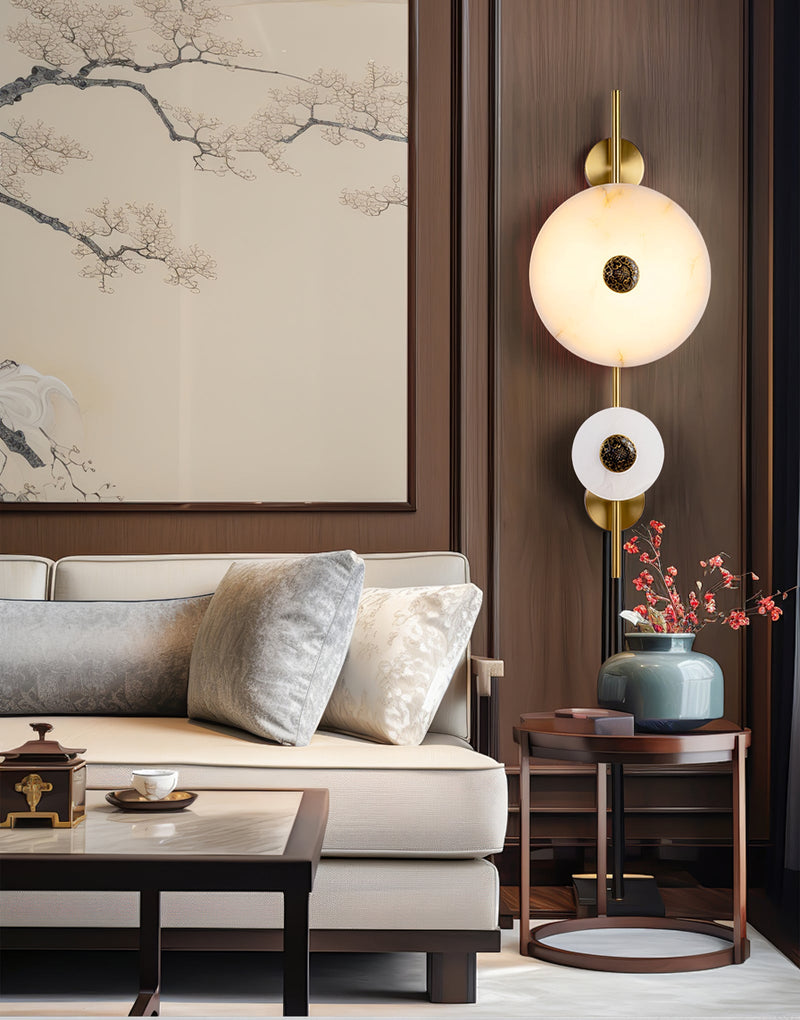 Alabaster Eclipse Wall Light-DWHOME