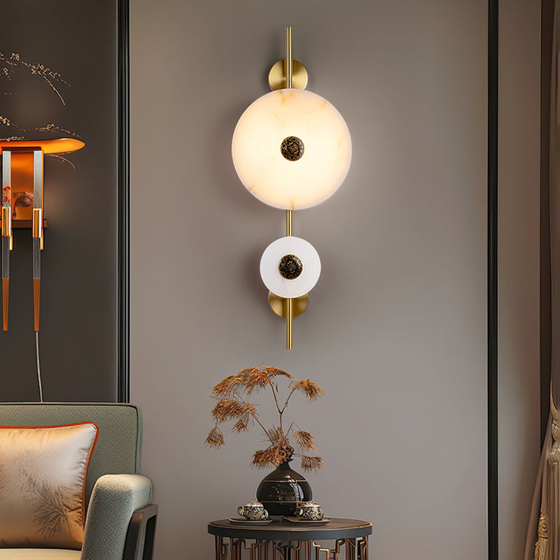 Alabaster Eclipse Wall Light-DWHOME