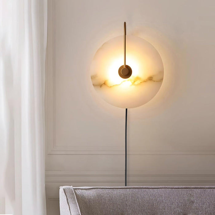 Alabaster LED Plug-In Wall Lamp.