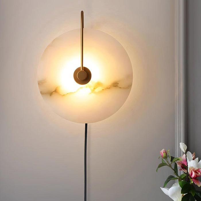 Alabaster LED Plug-In Wall Lamp-DWHOME
