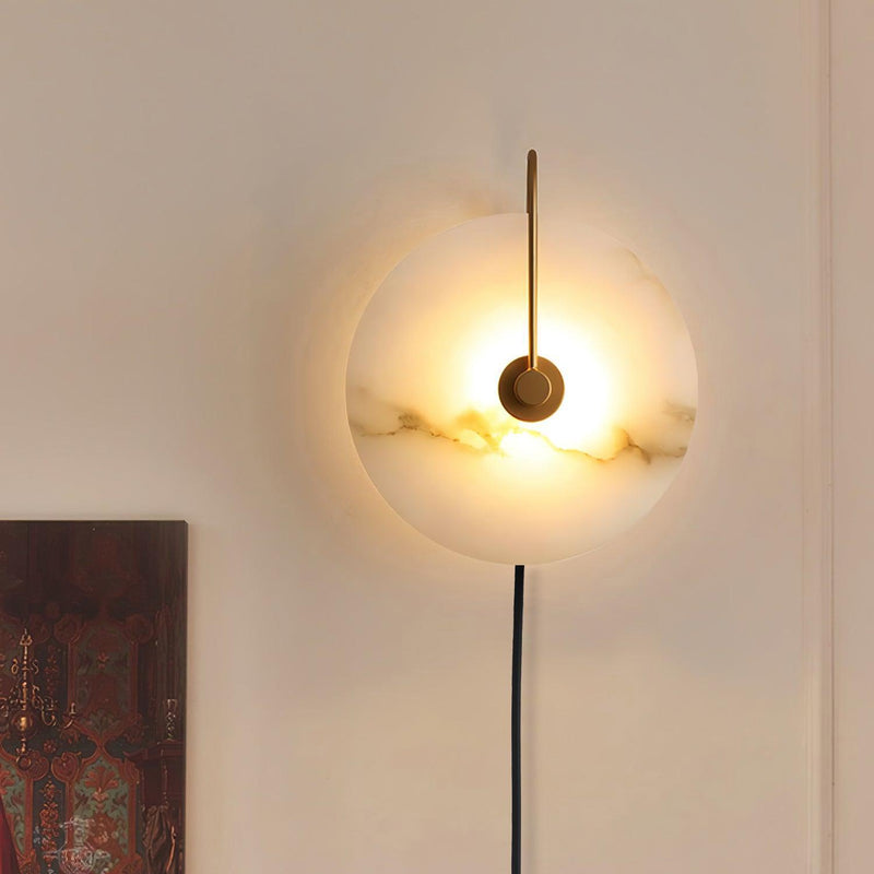 Alabaster LED Plug-In Wall Lamp-DWHOME