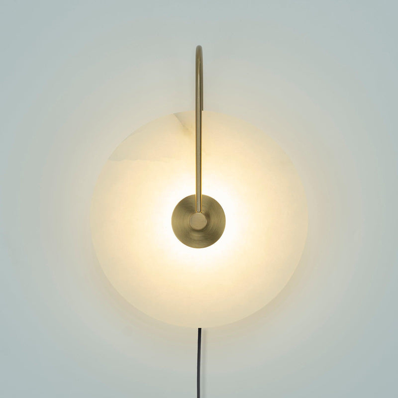 Alabaster LED Plug-In Wall Lamp-DWHOME