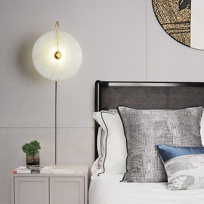 Alabaster LED Plug-In Wall Lamp-DWHOME