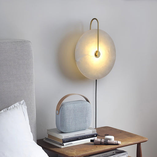 Alabaster LED Plug-In Wall Lamp-DWHOME