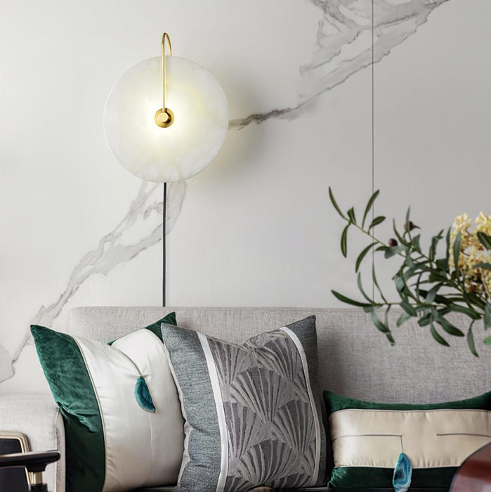 Alabaster LED Plug-In Wall Lamp-DWHOME