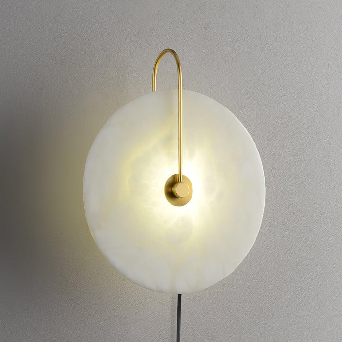 Alabaster LED Plug-In Wall Lamp.