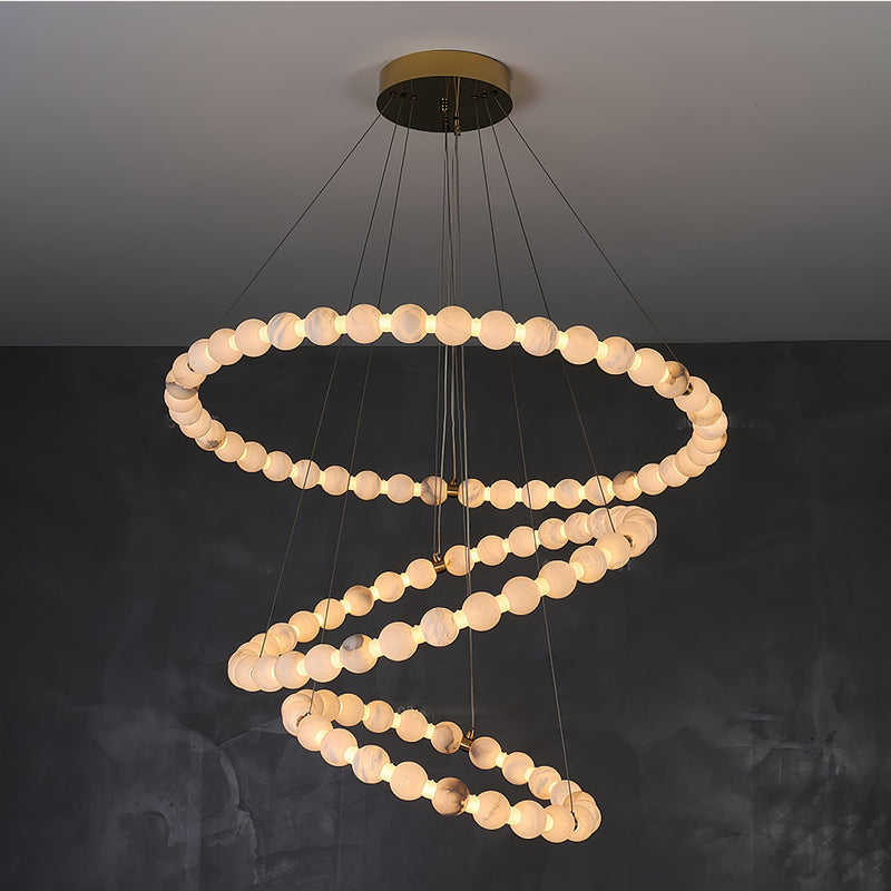 Alabaster Orb Ring Chandelier - Vakkerlight