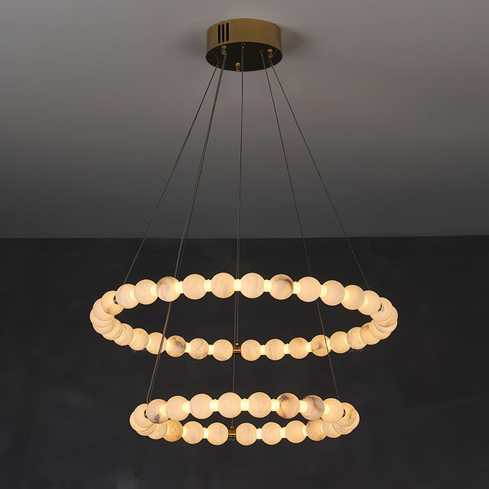 Alabaster Orb Ring Chandelier - Vakkerlight