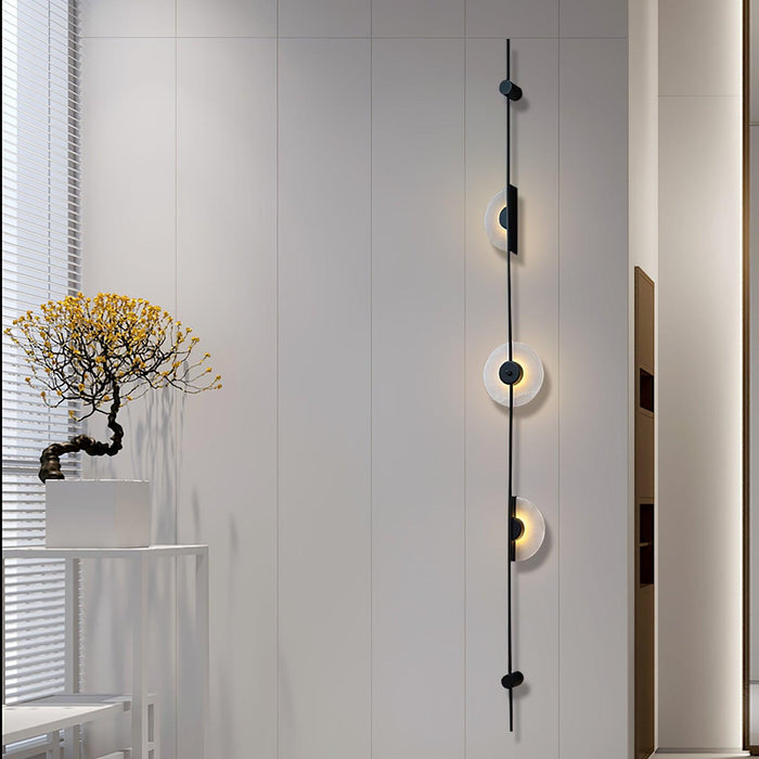 Alabaster Vertical Plug-in Wall Sconce.