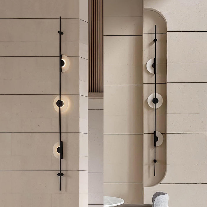 Alabaster Vertical Plug-in Wall Sconce.