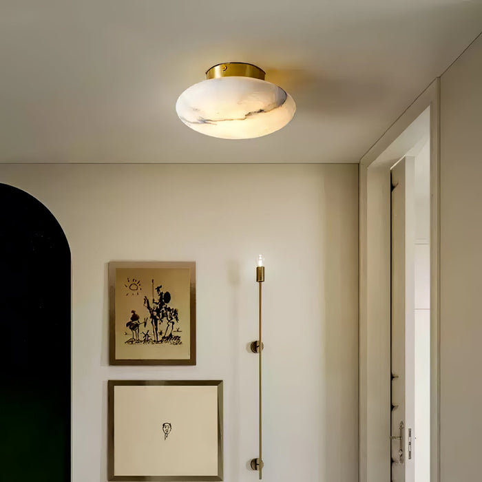 Alabaster Oval Ceiling Lamp.