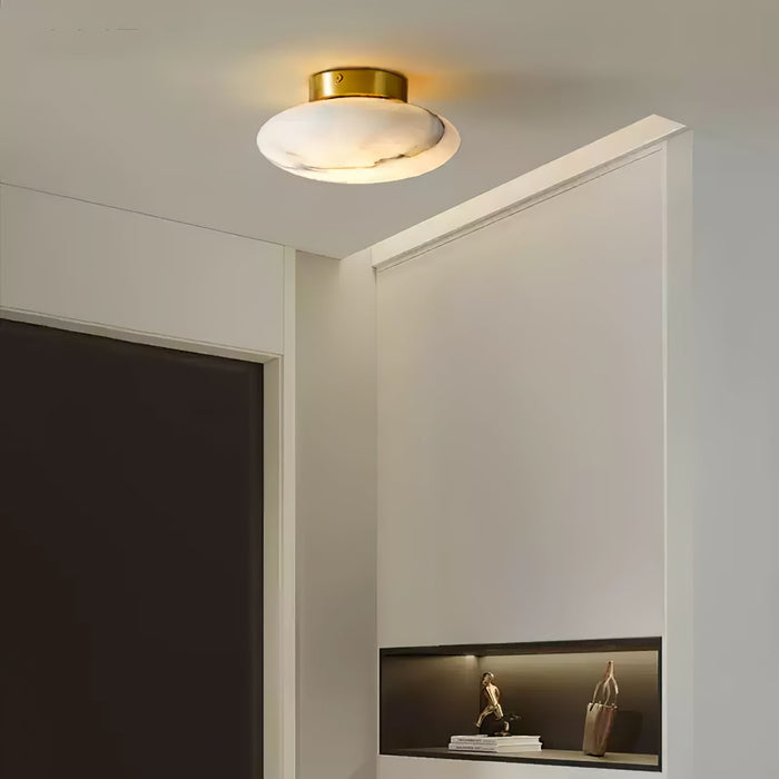 Alabaster Oval Ceiling Lamp.