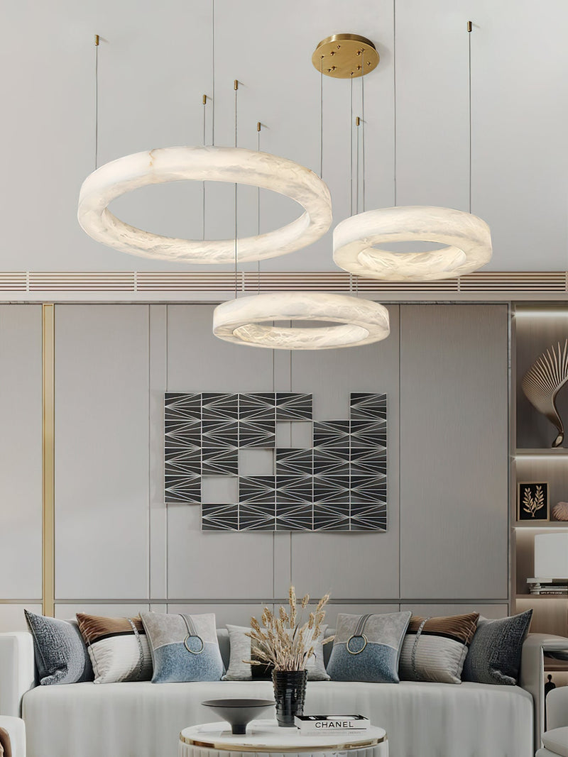 Alabaster Ring Chandelier-DWHOME