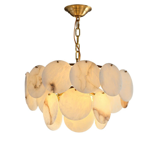 Alabaster Shell Brass Chandelier-DWHOME