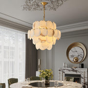 Alabaster Shell Brass Chandelier-DWHOME