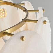Alabaster Shell Brass Chandelier-DWHOME