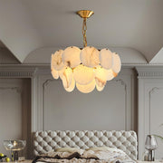 Alabaster Shell Brass Chandelier-DWHOME