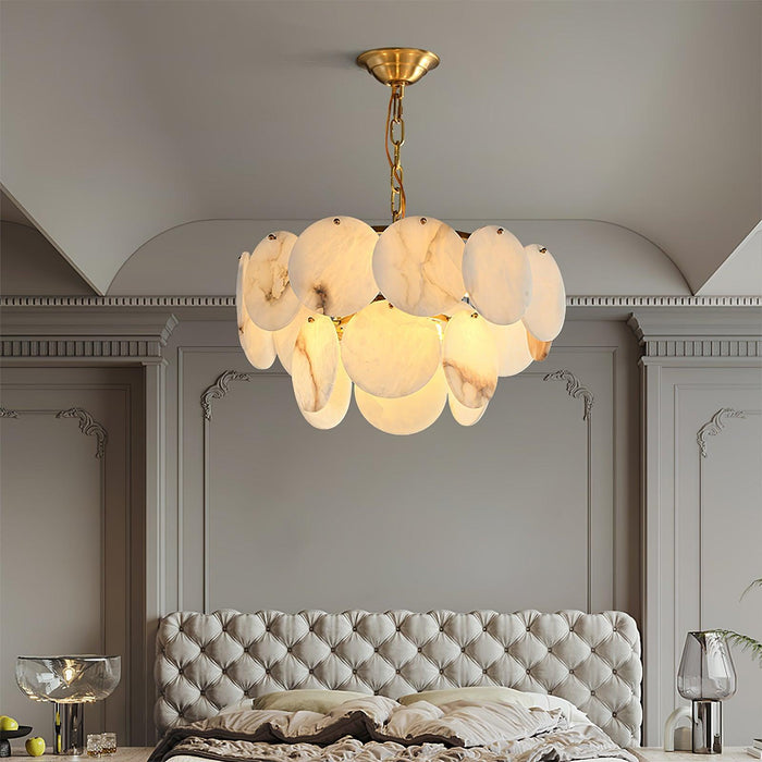 Alabaster Shell Brass Chandelier - DWHOME