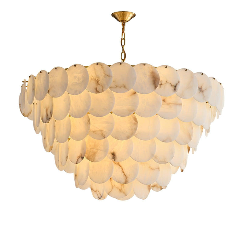 Alabaster Shell Brass Chandelier-DWHOME