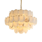 Alabaster Shell Brass Chandelier-DWHOME