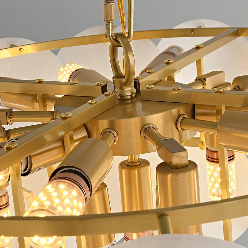 Alabaster Shell Brass Chandelier-DWHOME