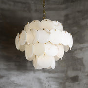 Alabaster Shell Brass Chandelier-DWHOME