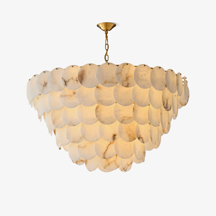 Alabaster Shell Brass Chandelier - DWHOME