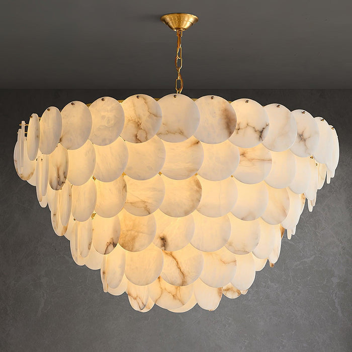 Alabaster Shell Brass Chandelier - DWHOME