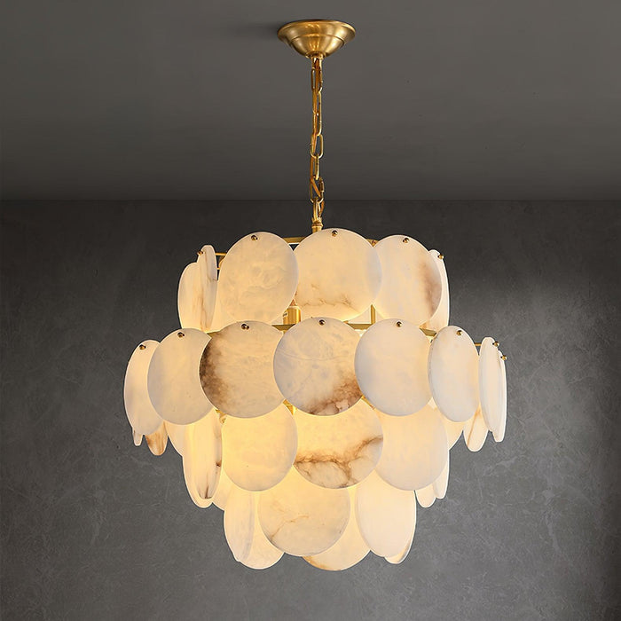 Alabaster Shell Brass Chandelier - DWHOME