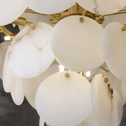 Alabaster Shell Brass Chandelier-DWHOME