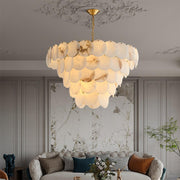 Alabaster Shell Brass Chandelier-DWHOME