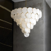 Alabaster Shell Brass Chandelier-DWHOME